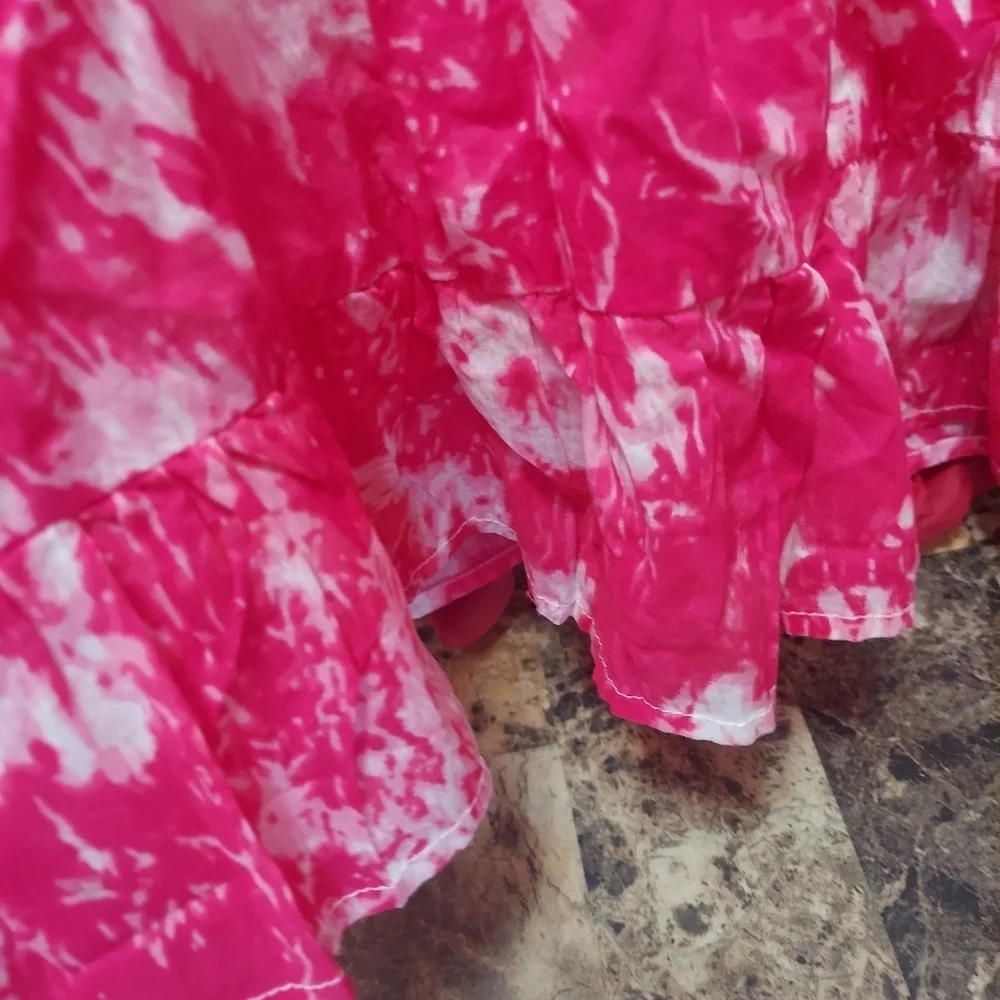 Cherokee Girls Size 14/16 Pink Tie Dye Maxi Skirt with White Lining